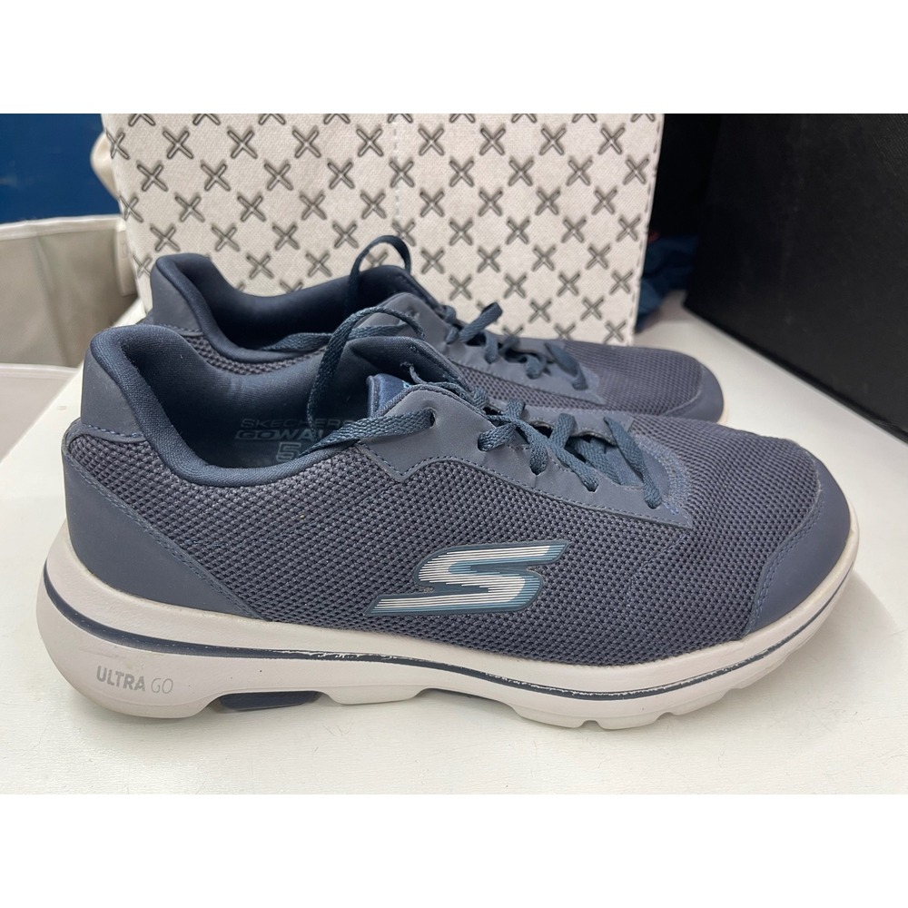 Skechers GoWalk 5 Apprize Mens 8.5 Wide Navy Blue Walking Shoes 55519EWW